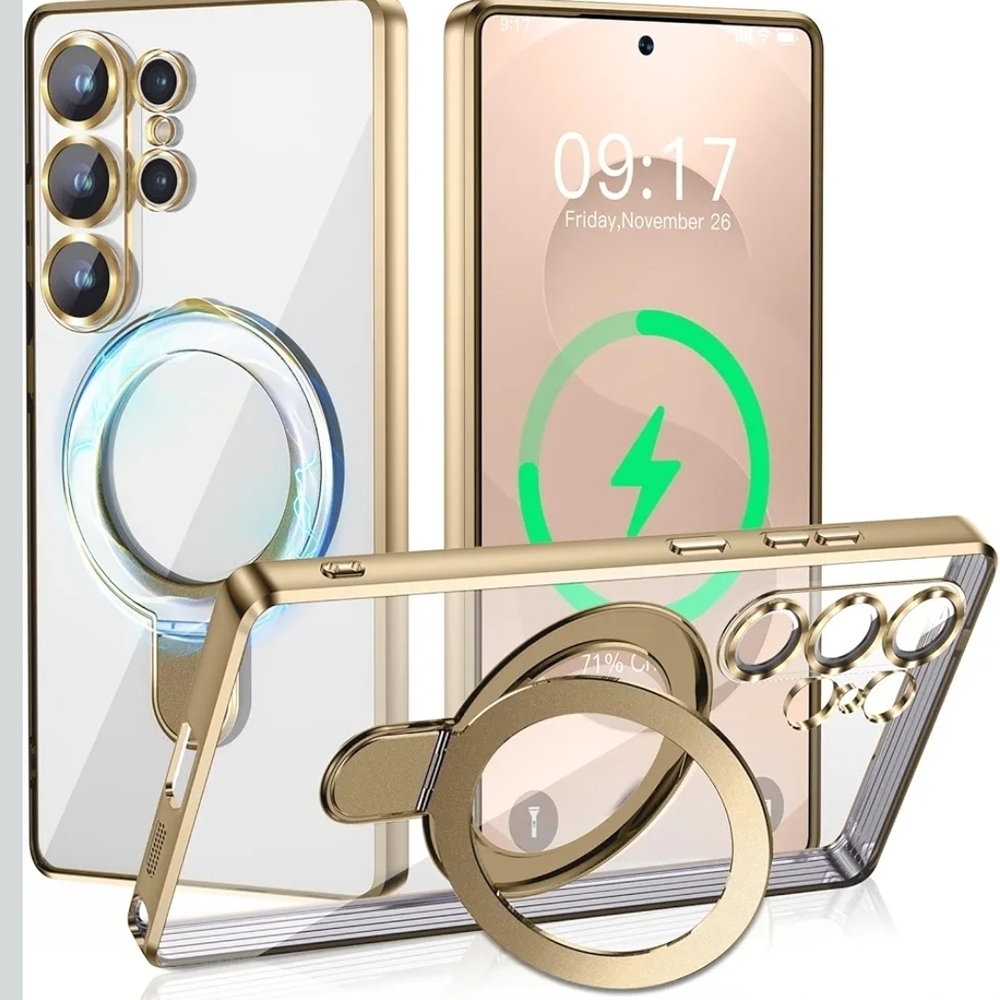 Magnetic Stand & Full Camera Lens ProGold Protective Phone Case with Ring Holder